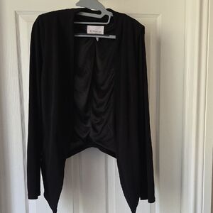 BCBGeneration Black Draped Open-Front Cardigan